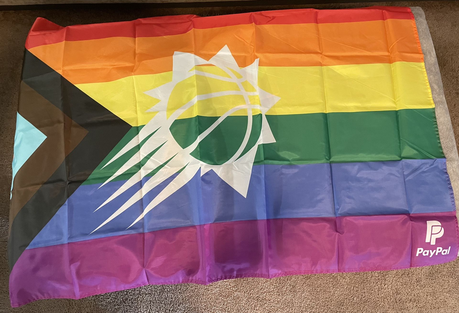 Phoenix Suns Pay Pal Colorful Pride Flag 58x36 inches. 