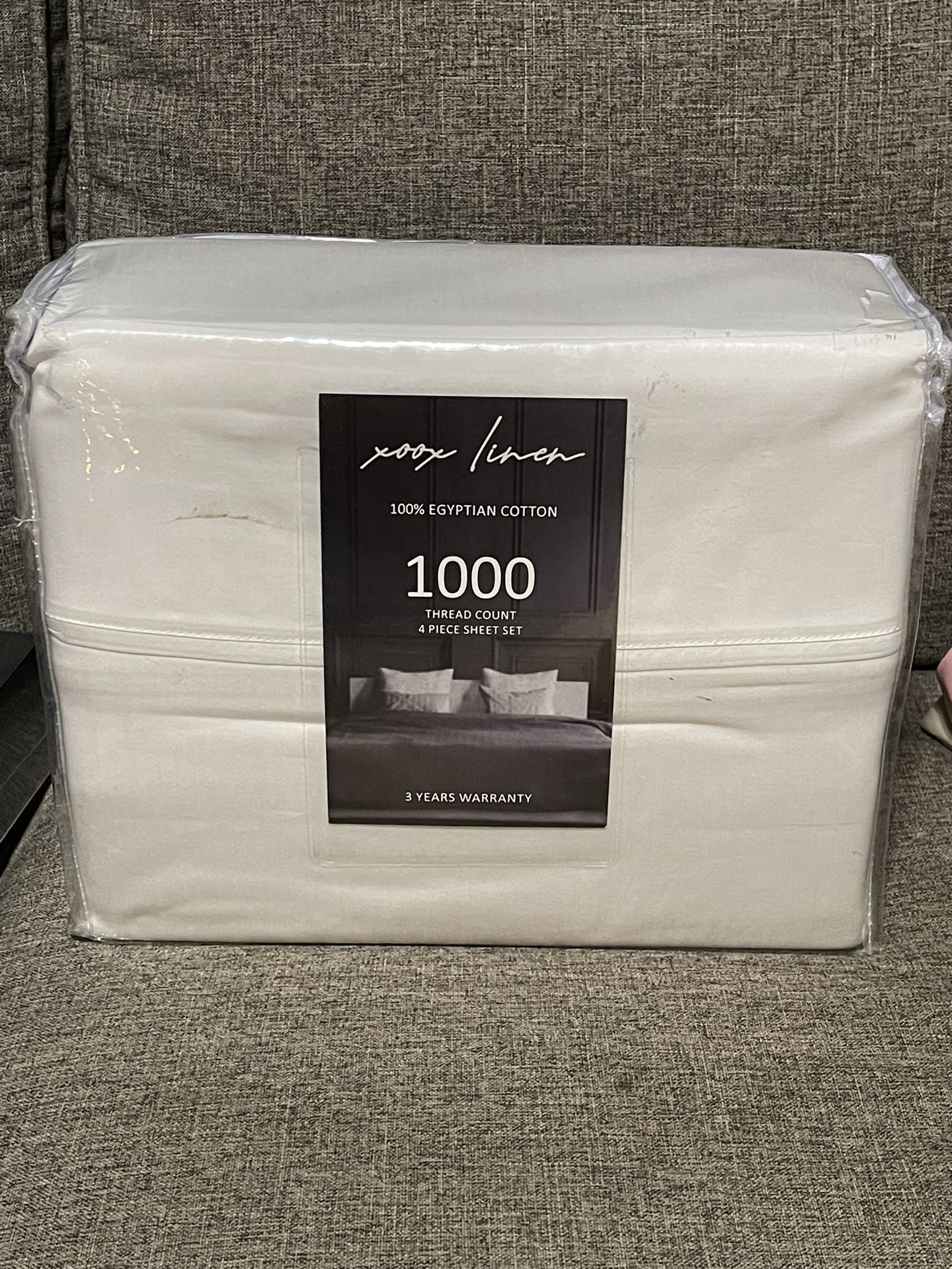 Linen Premium 1000-Thread-Count Egyptian Feel 100% Cotton - Breathable White Queen 4 Pc BEDSHEET Set