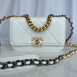 Brand New Designer Real White Leather WOC Handbag Purse Bag
