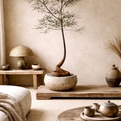 5.5 Ft Queensland Bottle Tree/ Brachychiton Rupestris (Planter Included)