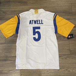Men’s LA Rams #5 Tutu Atwell White Stitched Jersey , Small N Median 