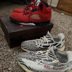 Jordan 5 and Yeezy Zebra size 11.5