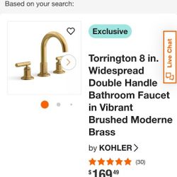 Kohler Bathroom Faucet 8" Inch Widespread Brass GOLD Brand New Retail $160+ Selling For $120 Firm FIRM IF STILL UP STILL AVAILABLE 