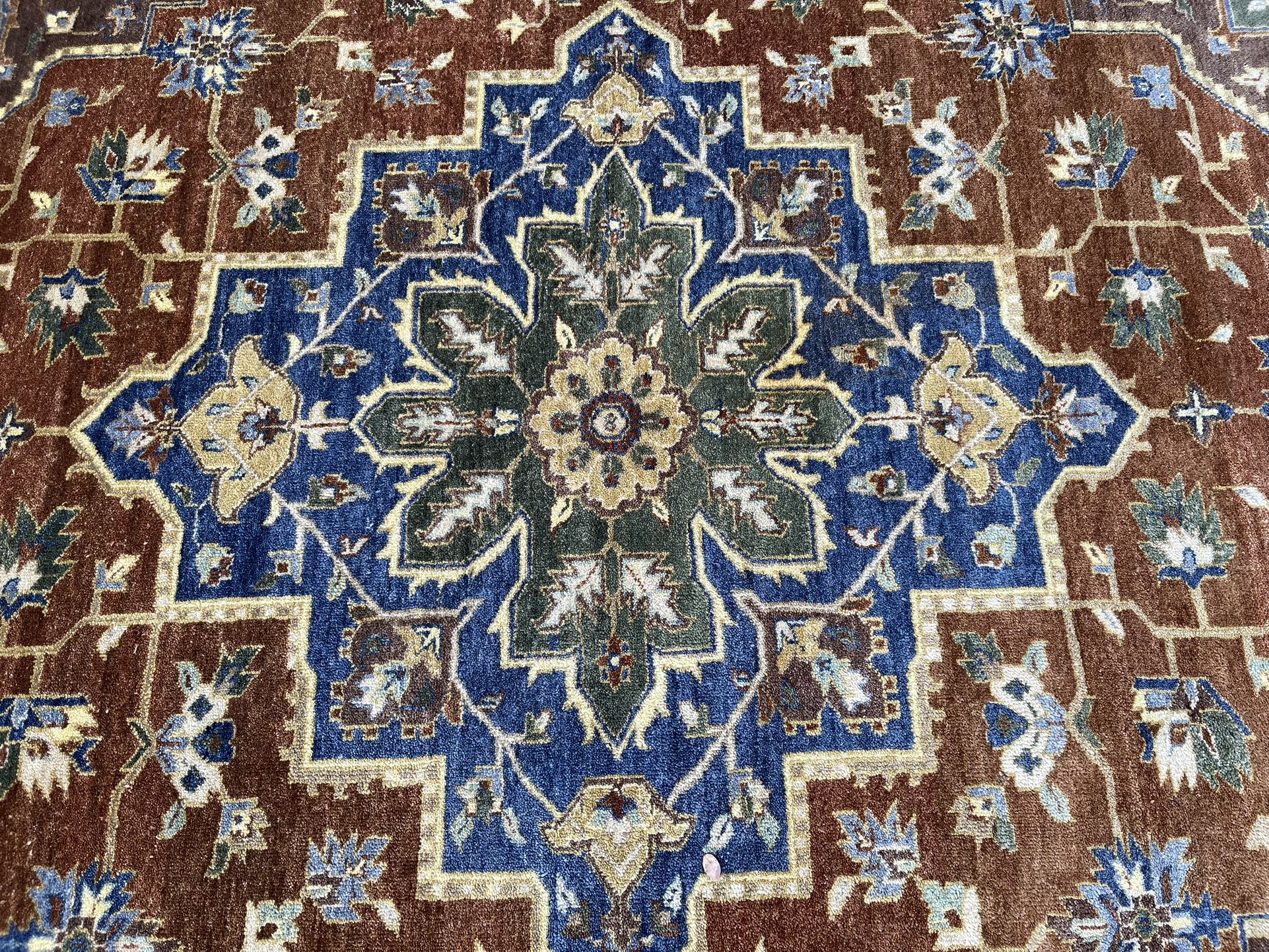 Pre- Owned Indian Made Wool Area Rug .