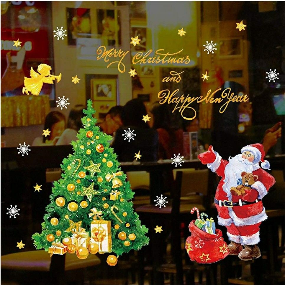 Christmas window wall sticker santa claus