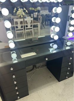 Black lit vanity