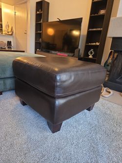 Dark brown Leather ottoman/foot rest