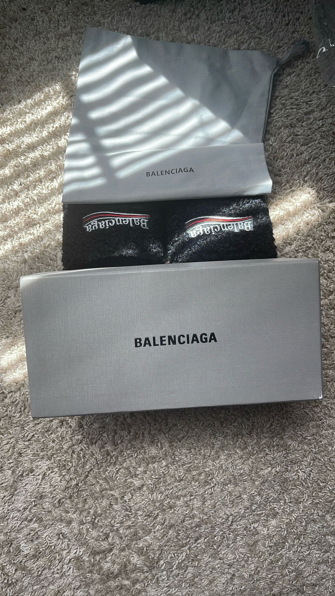 Balenciaga furry slides black Size 45/12
