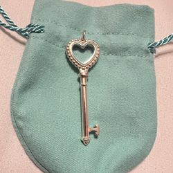 Tiffany And Co Authentic Beaded Heart Key Charm