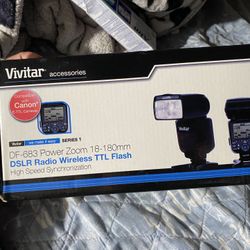 Vivitar DF-583 Power Zoom 18-180mm Wireless TTL Camera Flash Attachment