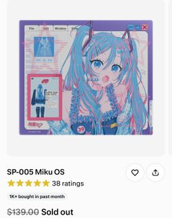 In hand Wallhack SP-005 Miku OS Glass Mousepad IN HAND