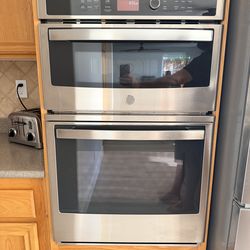 GE 27” single electric wall oven with microwave