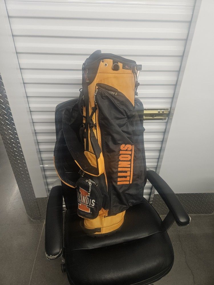 Golf Bag - Carry Golf Bag - University Of Illinois- Black And Orange
