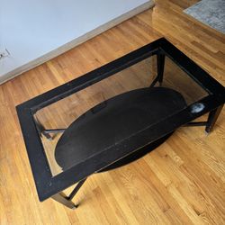 Black Coffee table With Glass Top 