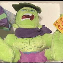 Marvel Disney Holiday Hulk Plush Doll with Iron Man Stockings 9" x 13" NWT