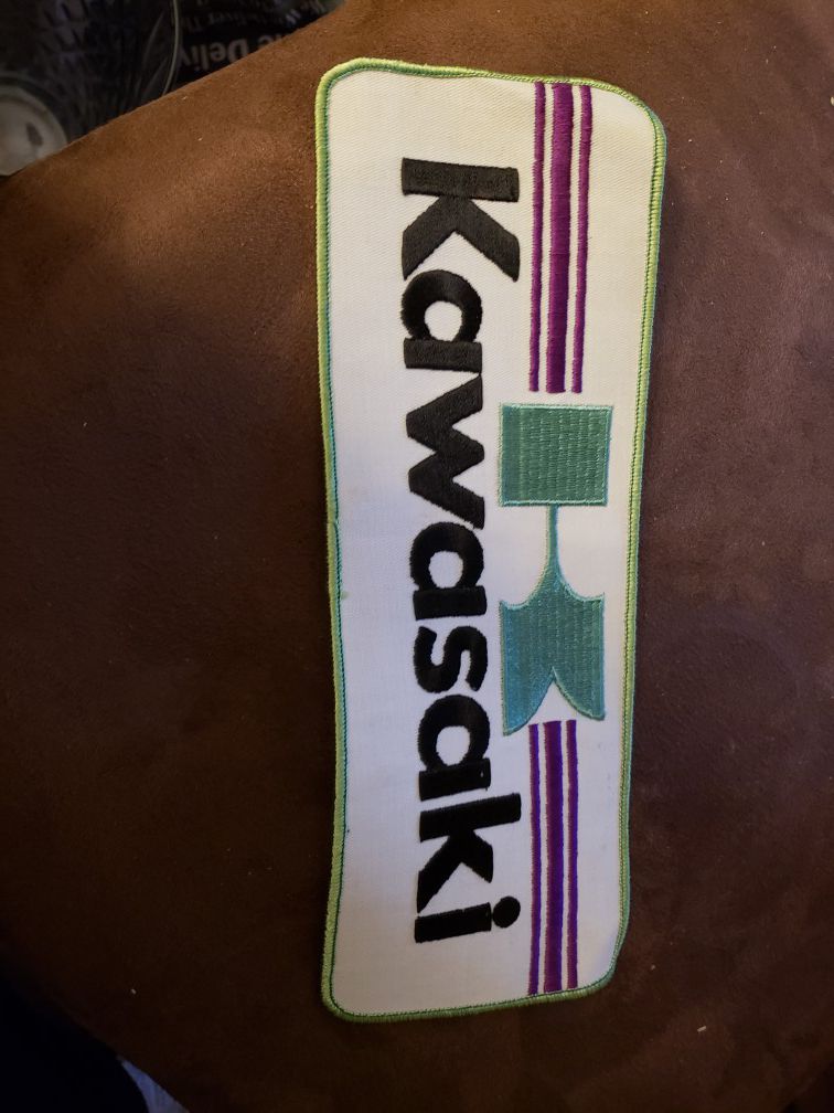 Vintage Kawasaki sewn label for sale
