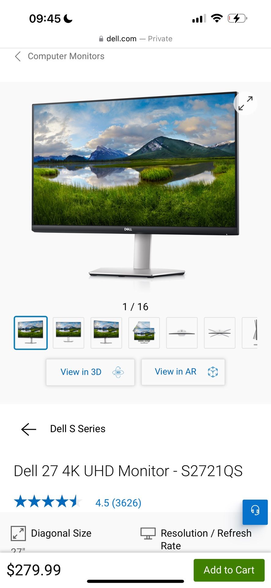 Brand New - Dell 27 4k UHd Computer/Gaming Monitor