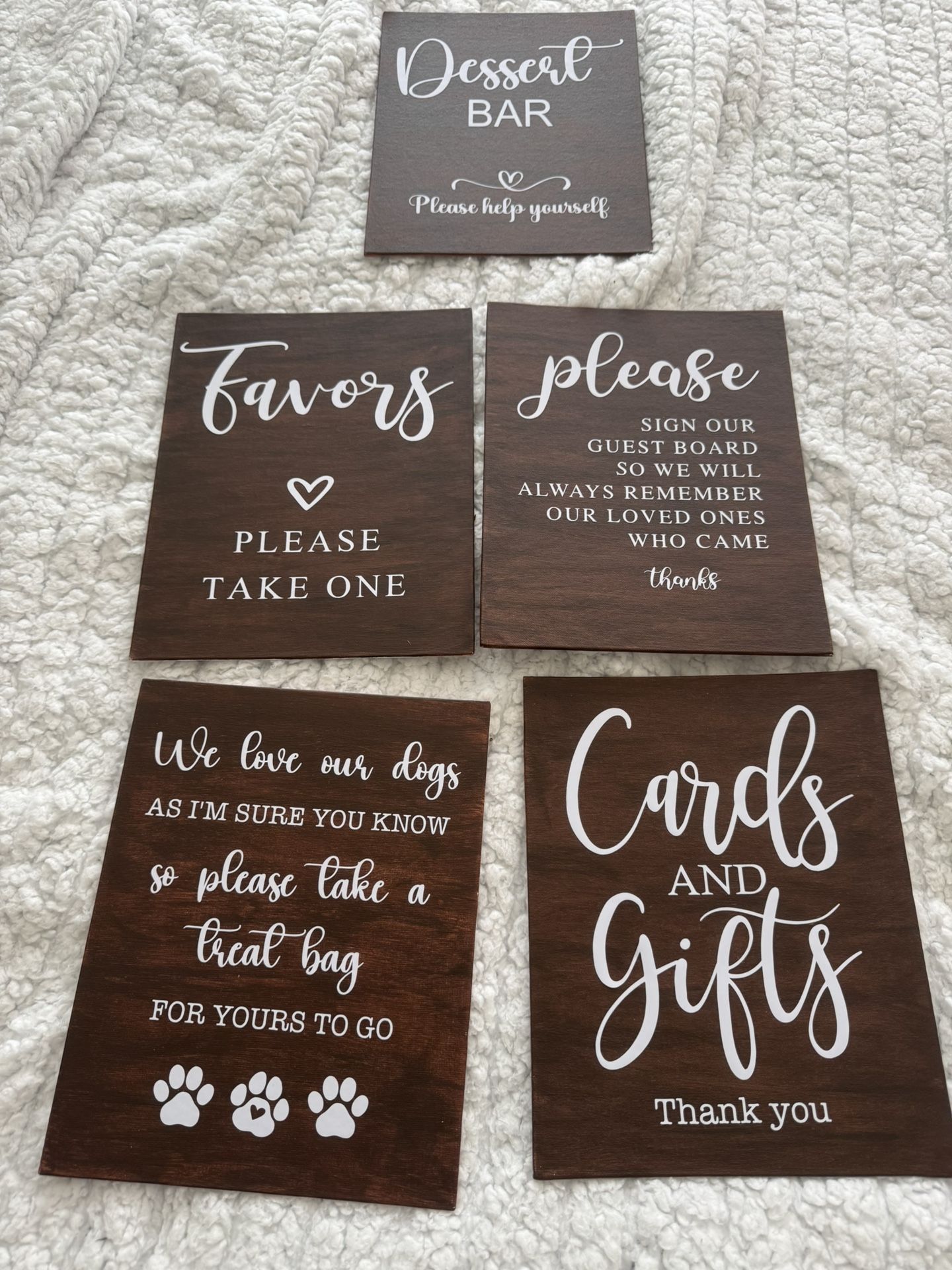 Table Wedding Signs