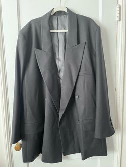 Black Oversized Double-Breasted Blazer 50T