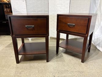 Lucas Wood Nightstands with Drawer in Espresso (Set of 2)