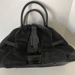 Vtg Christian Dior by John Galliano Black Bowler D Bag