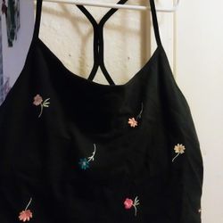 Brand New Ladies Pink Large Embroidered Floral Crop Top 