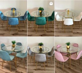 Elegant Circle Kitchen Table Set for 4