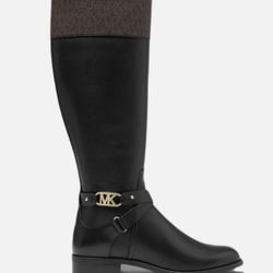 Michael Kors Women's Kincaid Leather Logo Riding Boot