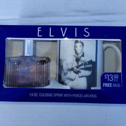 NEW IN BOX ELVIS PRESLEY FOR MEN  COLOGNE SPRAY Gift Set with Coffee Mug
