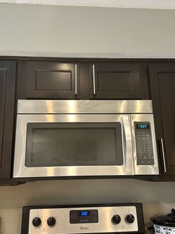 Whirlpool stainless steel over the range built in microwave