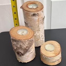 Boho Recycled Real Wood Candle Holders just $10 for all xox