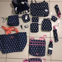 Vera Bradley turtle print beach set tlarge Tote drifit,Mini Tote,Umbrella, water Tumblr, blanket, travel pill bottle, keychain, And Much more