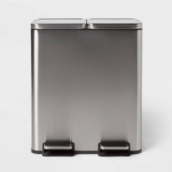 60 L  stainless Steel Step Trash And Recycling Bin 