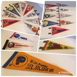 Vintage Sports Pennants Flags