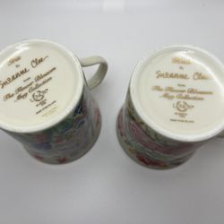 1995 Lenox Suzanne Clee Porcelain IRIS and ROSE Mug Flower Blossom Coll. 3 5/8”H
