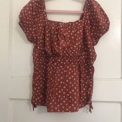 ✔️Rust Floral Girls Top 🌻