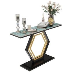 Modern Marble Look Sintered Stone Console table, Entrance Table, Couch Side Table  Display Stand 