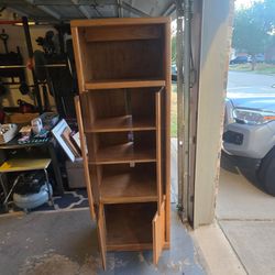 Wood cabinet with glass doors