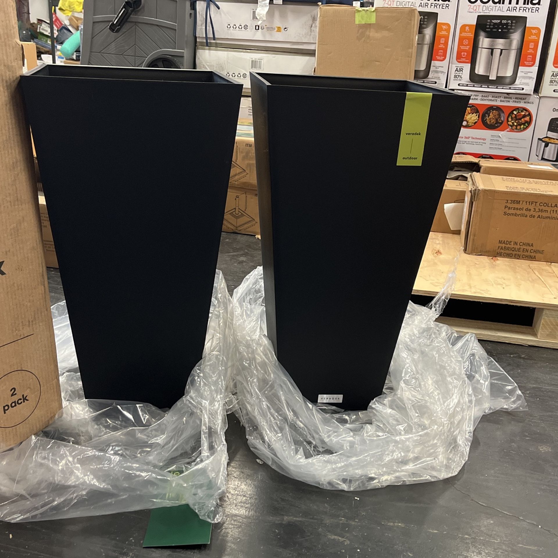 2 Tall Flower Pots By Veradek