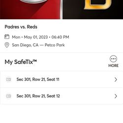 Reds VS Padres TICKETS 5/1 @640