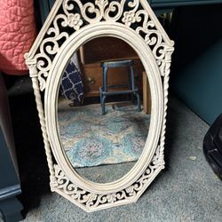 Charming Vintage Ornate Hanging Mirror 
