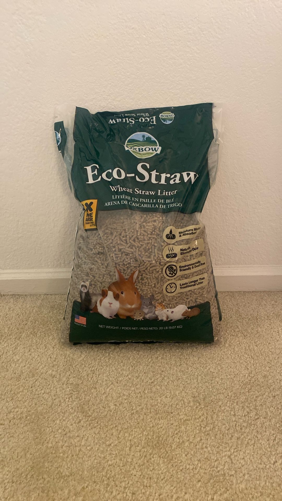Eco straw wheat litter 20 - 1 =19 pounds