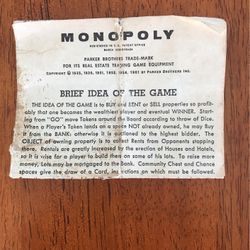 1961 Monopoly Instruction Booklet