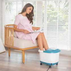 ACEVIVI foot spa bath massager with heat, foot bath tub with bubble jets red lig