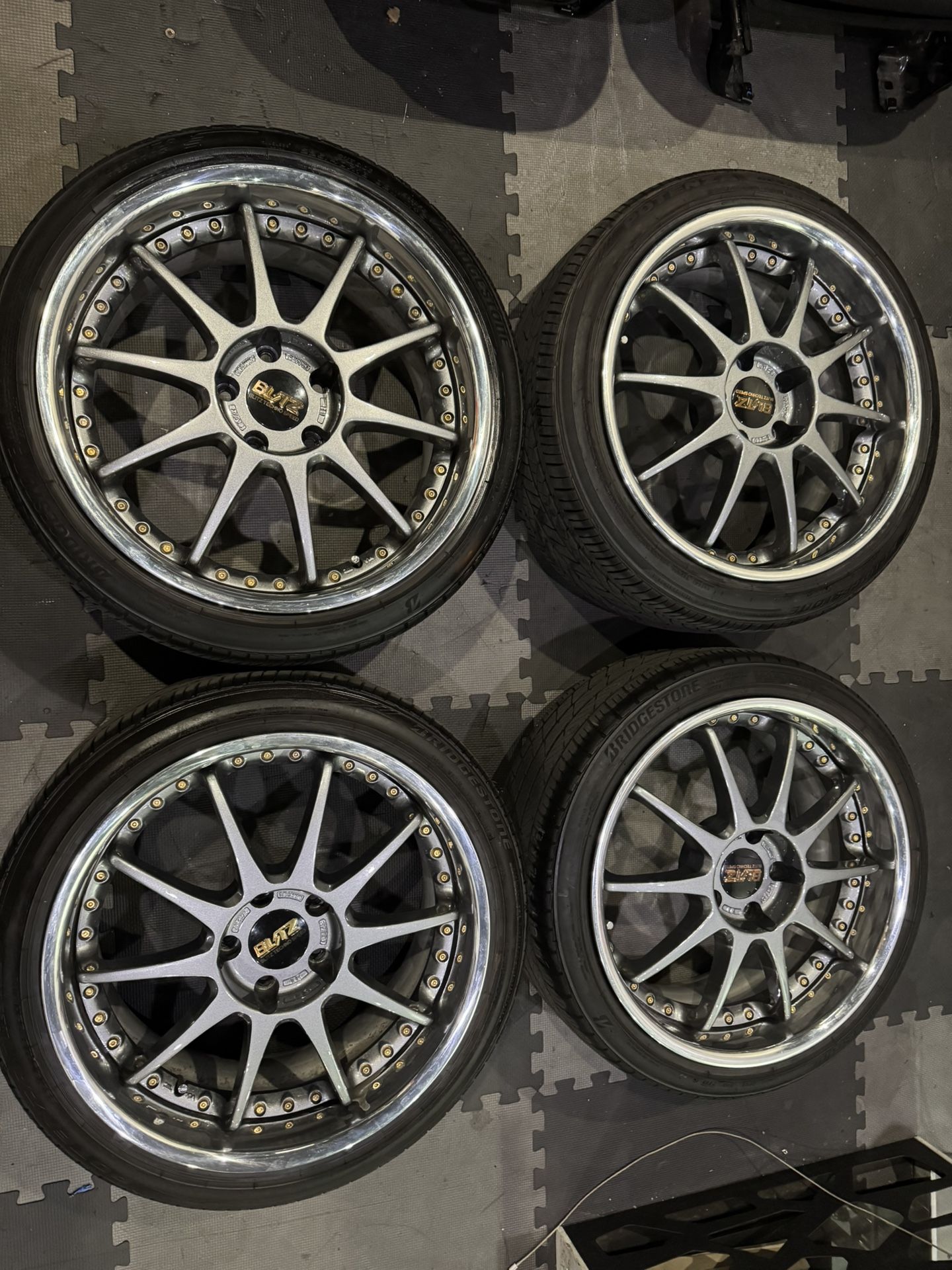 18” Blitz technospeed Z1 Wheels Rims JDM Rare 5x114