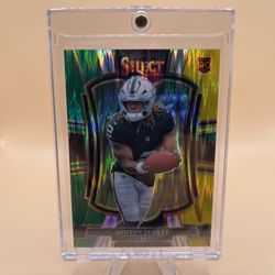 2025 Ashton Jeanty Select Yellow Green Prizm Rookie Card