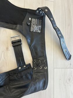 Bikers Black Leather Chaps