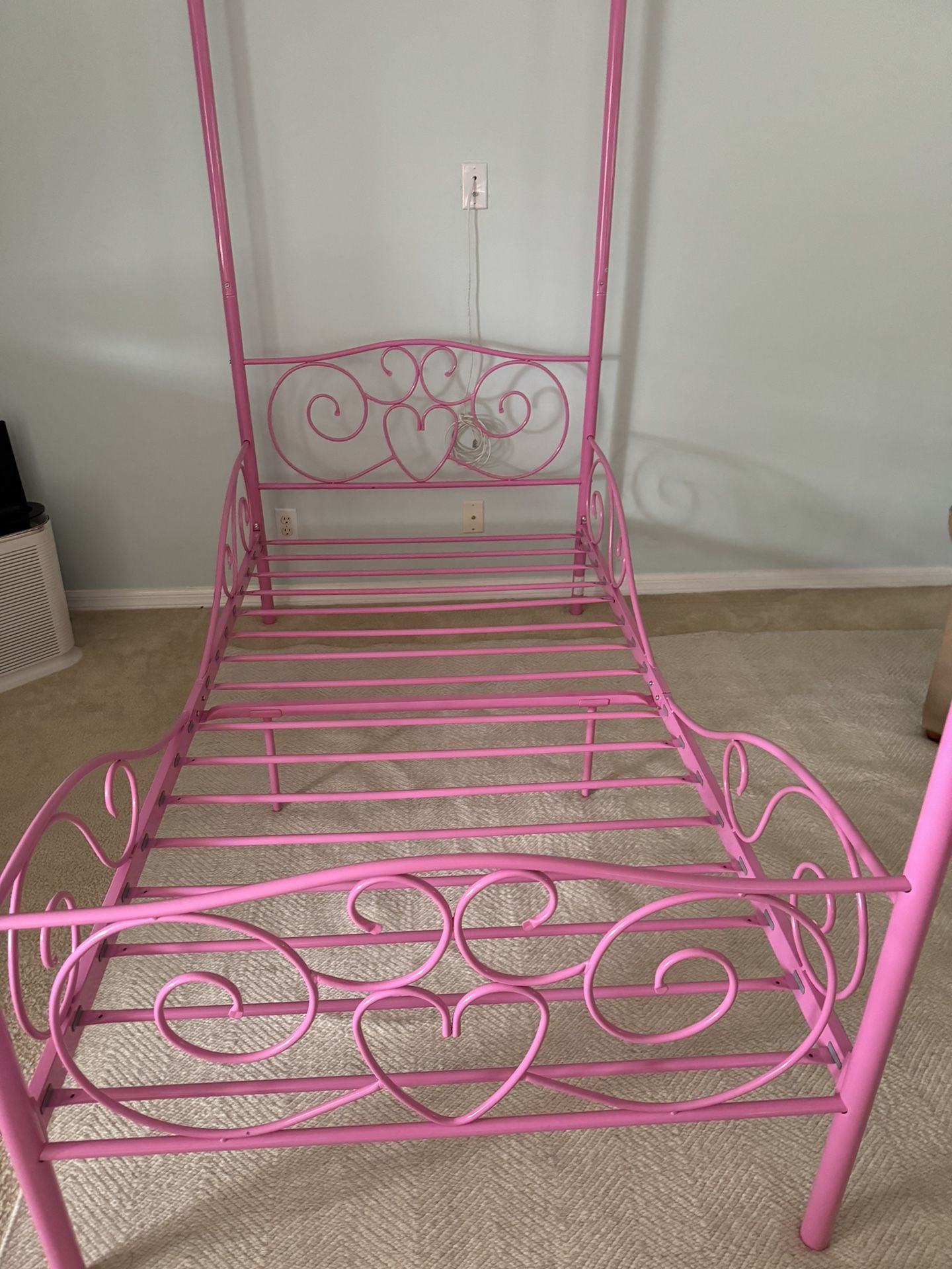 Pink Twin Canopy Bed
