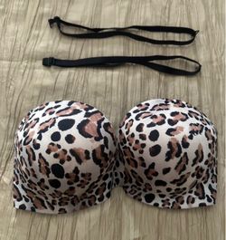 Victoria's secret Strapless Leopard Print Push-Up Bra - Beige/Black