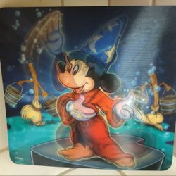 Disney Mickey mouse Fantasia.  Lenticular mouse pad. 1990s